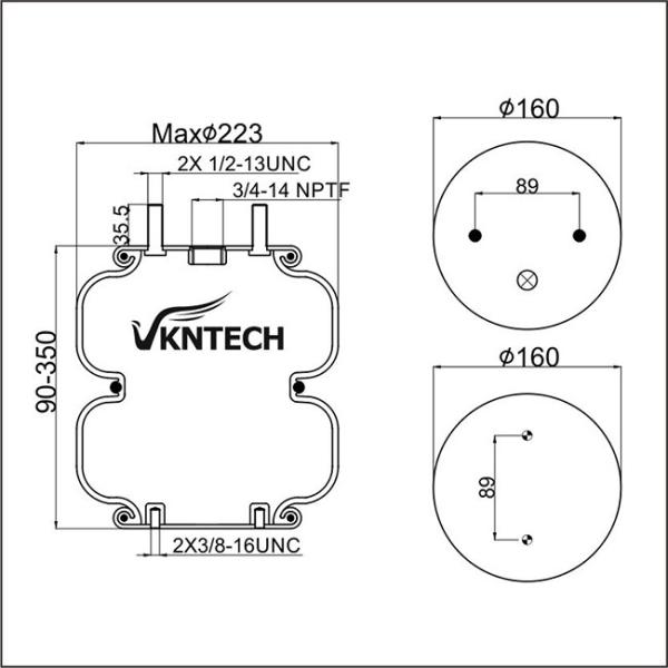 Air Bag W01-358-6817 Firestone RIDEWELL 1003586817C Universal Air Spring