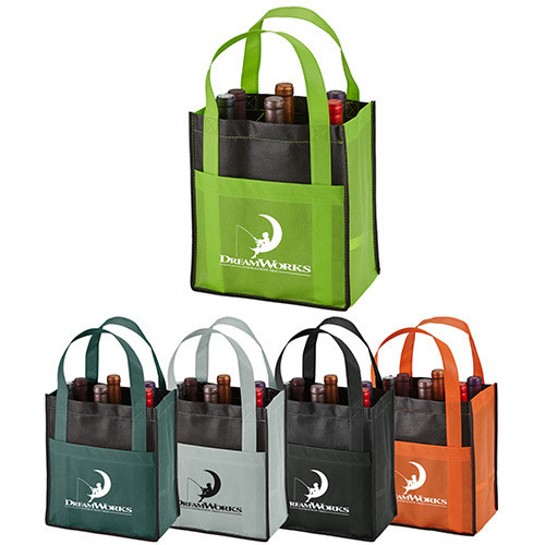 Custom Non Woven Shopping Bags & Totes,Non woven wine bags, wine bottle carrier bags