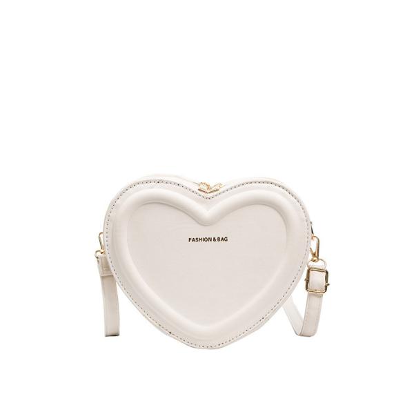 Women Heart Shape Small Leather Crossbody Bag With Shoulder Strap