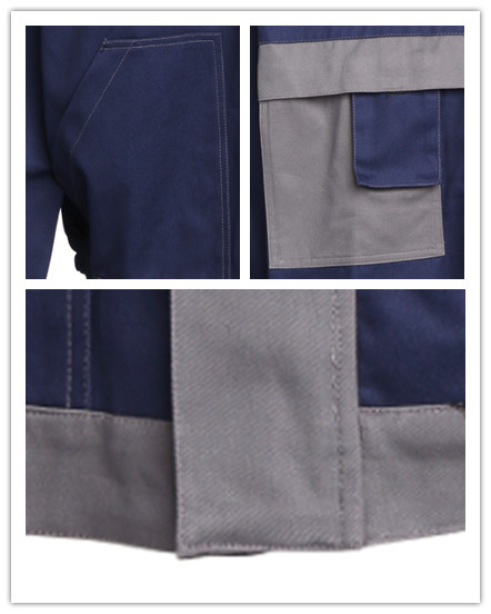 240 GSM 65% Polyester 35% Cotton Twill 2/1 Open Line Blue Workwear Jacket