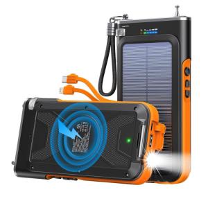Quality Wireless Portable Solar Charger Power Bank With FM Radio 20000mAh for sale