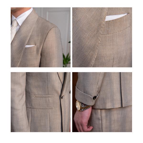 Nonwoven Weaving Method Wool Cotton Slim Fit Business Formal Men Suit Jacket Blazers