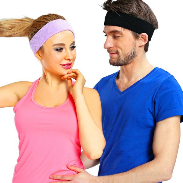 Sweatbands Polyester Cotton Workout Sweat Absorbing Headband For Sports Hair Band