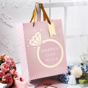 Custom Color Accepted Ivory Board Wedding Gift Paper Bags for Special Occasion