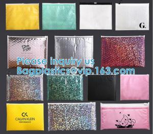 Quality Metallic Holographic Bubble Mailers Bubble Lined Padded Envelopes Silver Cushion Envelopes Peal And Seal for sale
