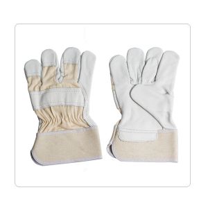 Quality Rubberized Cuff Leather Safety Gloves for sale