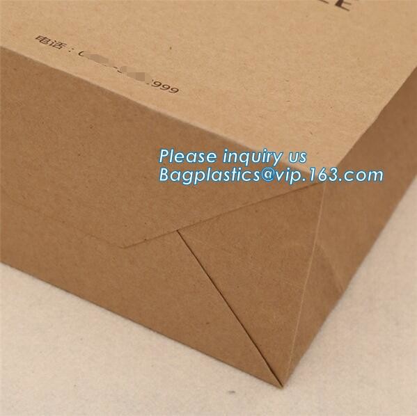OEM Factory food grade white kraft paper bread bag for restaurant oil proof popcorn Packaging bag,paper bags with flat h