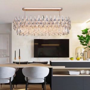 D50cm Crystal Clear Modern Pendant Light Decoration