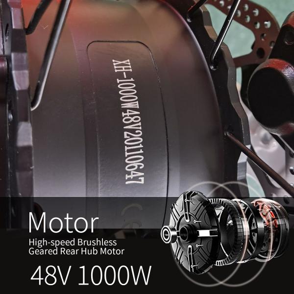 EU Quality 26x4.0 inch Fat Tire Folding E-Bike 1000W Motor 13AH Lithium Battery 21-Speed Electric Bike Dual Crown Downhill Fork