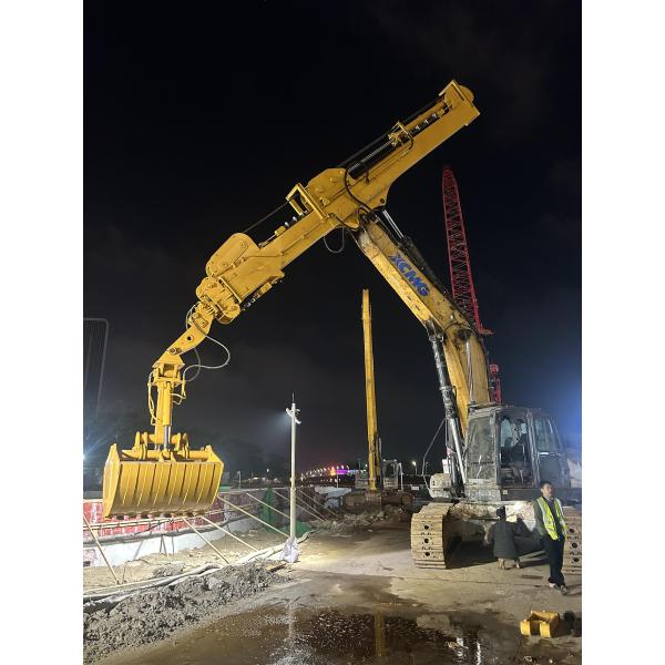 CAT336 And DX340 Suitable Models Excavator Telescopic Arm With Digging Bucket 0.8 Cbm