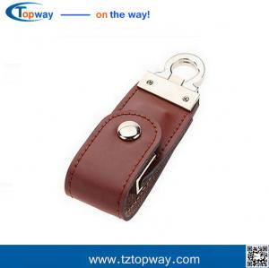 Quality Portable 16gb black leather usb flash drive for gifts and promotion memory card for sale