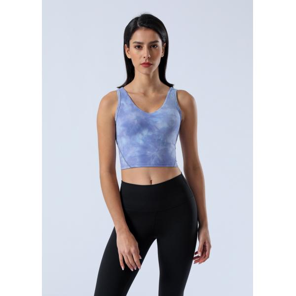 Buttery Soft Tie Dye Yoga Bra High Impact Bra Push Up Shockproof Gym Fitness Bra