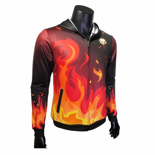 Red / Black Hooded Sports Jacket / Thermal Hoodie Jacket For Spring Autumn