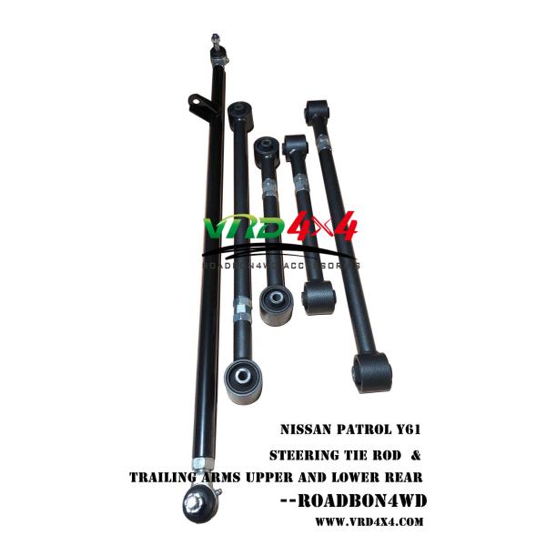 vrd4x4 adjustment Drag link and sway bar steering tie rod and trailing arms upper lower suspension for Nissan patrol Y61