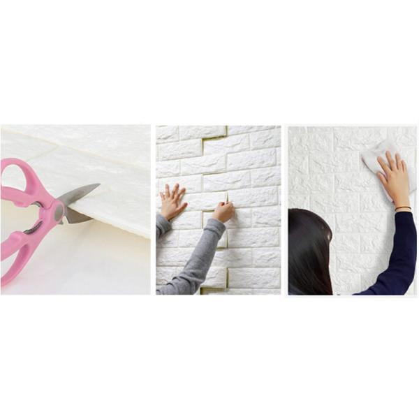 DIY Self Adhesive EVA Foam Wallpapers 3D Brick Wall Stickers for Modern Living Room Decor and Waterproof TV Background