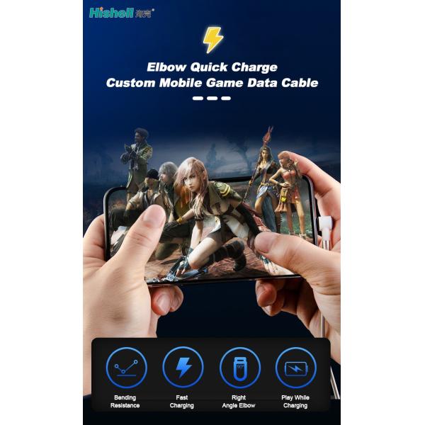 Elbow L Shaped Mobile Phone USB Cables Anti Fingerprint Practical