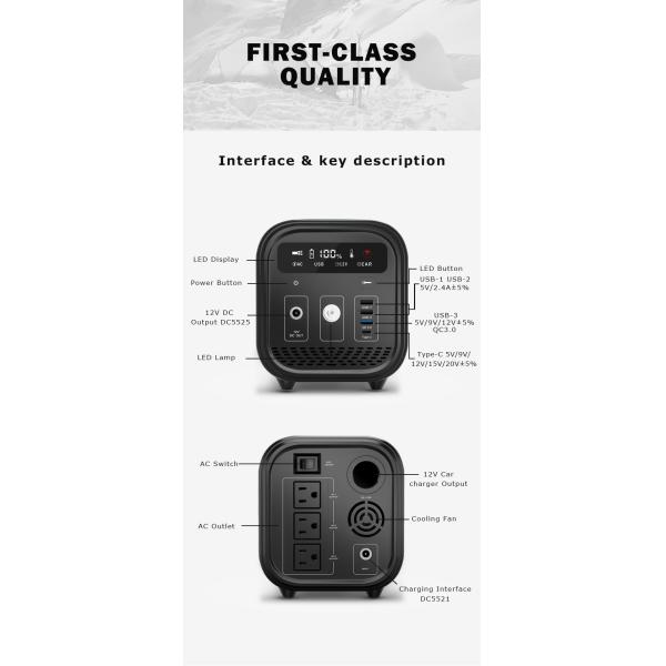 Smart solar portable power station 110V 300W power supply for medical emergency