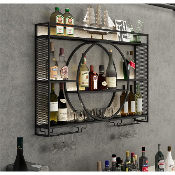 Rustproof Golden 140cm Length Metal Wine Rack Wall Mounting