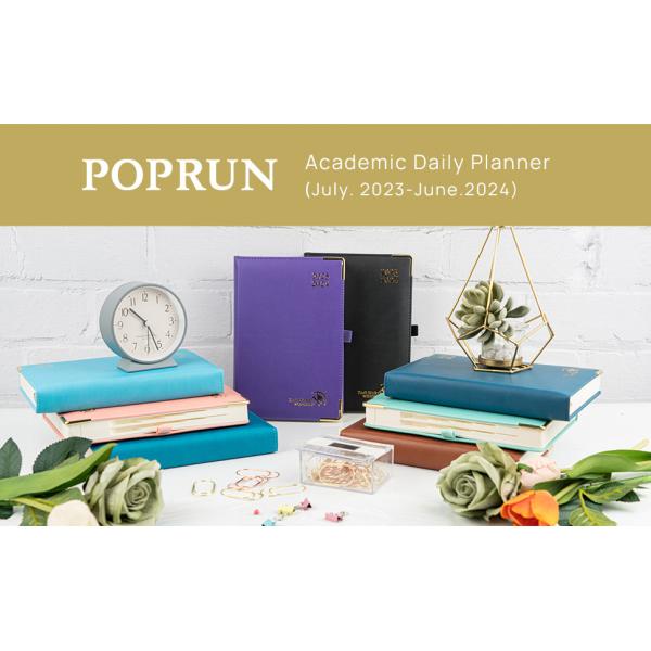 PU Lether Custom Academic Planner A5 Size Daily Agenda Monochrome Inner Pages