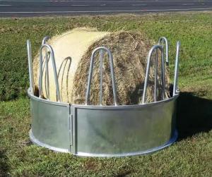 Quality Galvanized Feeder With Tombstone Railings For Cattle 12 Feed Openings for sale