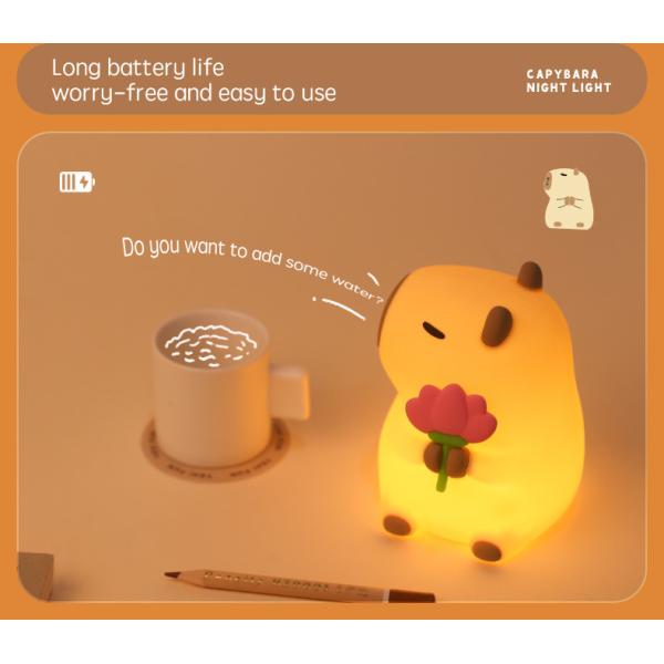 Cute Silicone Capybara Night Light Children's Nightlight Gift Usb Rechargeable Animal Silicone Night Lamp