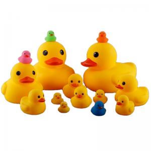 China Safe Non Toxic Baby Bath Toy Silicone Duck Rubber Yellow Duck on sale