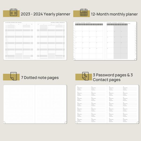 Large Night Blue 10.5''X8.5'' Custom Weekly Planner 2023 Soft Cover Plastic Band