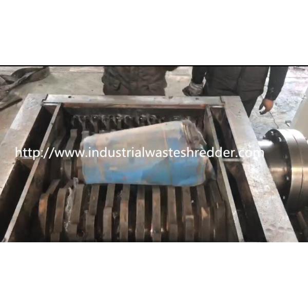 Waste Barrel Drum Shredder Machine Custom Made Steel Blade With Double Motors