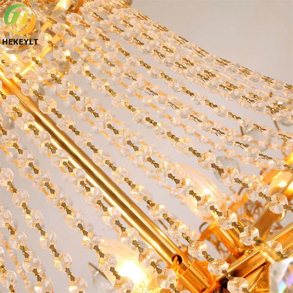 Gold Luxury K9 Crystal Led Pendant Light Modern Classic Style