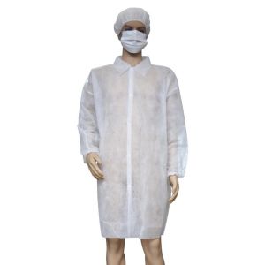 Quality Customized Unisex Waterproof Non Woven Disposable White Lab Coats for sale
