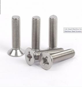 Quality Din 965 Stainless Steel Fasteners 4.8 Grade Cross Recessed Countersunk Head Screws for sale