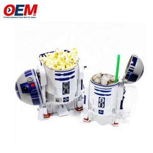 China Plastic Popcorn Bucket with Lid Custom Printed Movie Star Food Customer Logo Accepted Bowl Comic Character Design,with Handle PS on sale