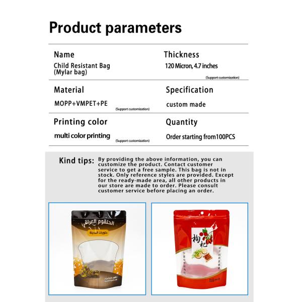 Customized Frozen Food Bag Frozen Food Packaging Pouch Bag