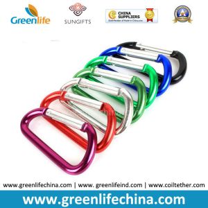 Aluminum metal climbing carabiners with split key rings
