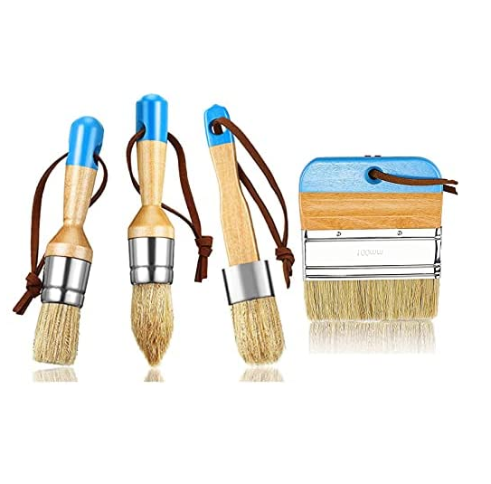 1.5in Chalk And Wax Paint Brushes Set 3pcs Wooden Handle DIY Painting