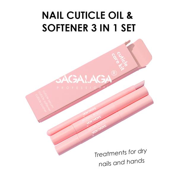 Cuticle Oil Pen Custom Logo Nail Growth Repair Serum With Cuticle Softener Remover and Pusher Plastic Nail Care Pen Tool Kit