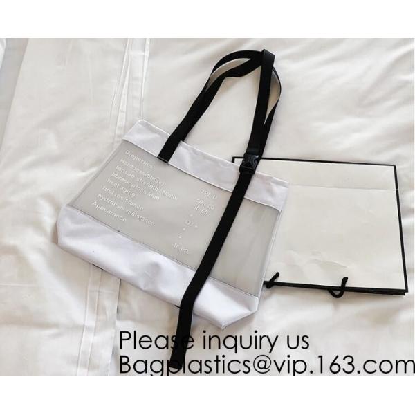 Manufacturer Custom Logo Transparent Clear PVC Plastic Portable Packaging Promotional Gifts Shopping Tote Bag, bagease