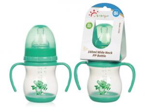 Quality Double Handle PP Polypropylene Baby Bottles Customized Logo for sale