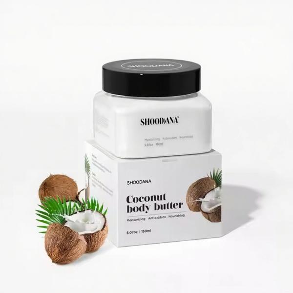 Natural Organic Shea Butter Body Butter with Raw Coconut Oil Moisturizing Whitening Coconut Body Butter
