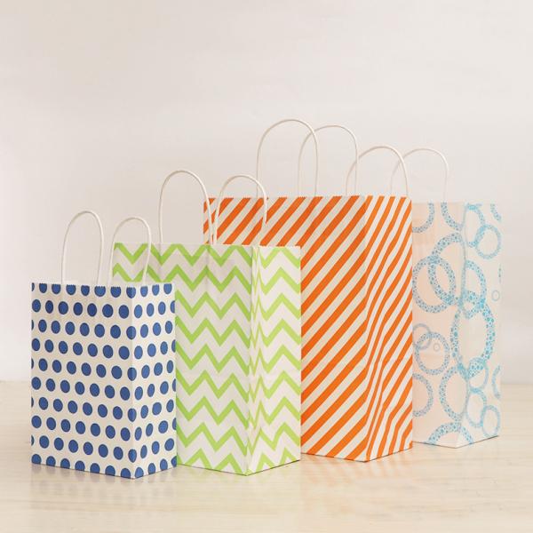 Advertising Brown Tote Bags Folding CMYK Paper Shopping Bags