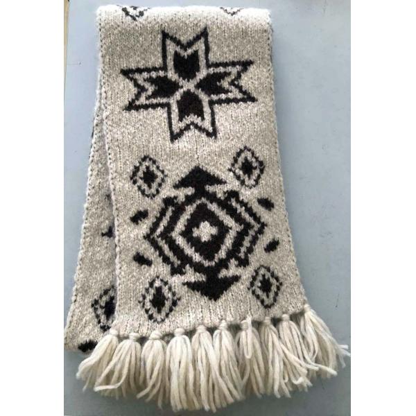 Jacquard Knitted Hat Scarf And Glove Sets 46 % Acrylic 32 % Wool 22 % Nylon Material