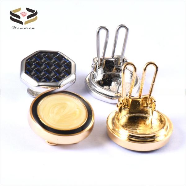 Coffee Epoxy Inlay Brass Button Cover Cufflinks Round For Men'S Normal Shirt