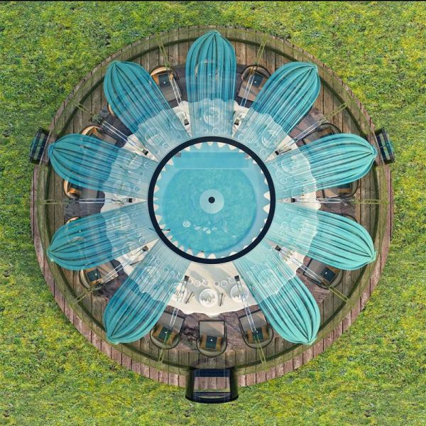 18-20 Person Transparent Wind Resistant Dome Prefab House for Hotel and PC Accommodation Solution