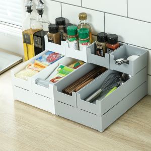 China 30x10cm Plastic Organizer Box With Dividers Adjustable Compartments on sale