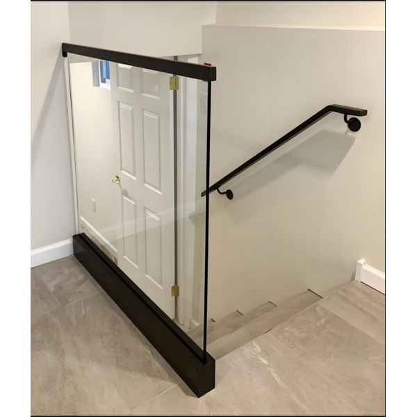 Modern Galvanized Balcony Glass Railing ISO Certified Indoor Outdoor