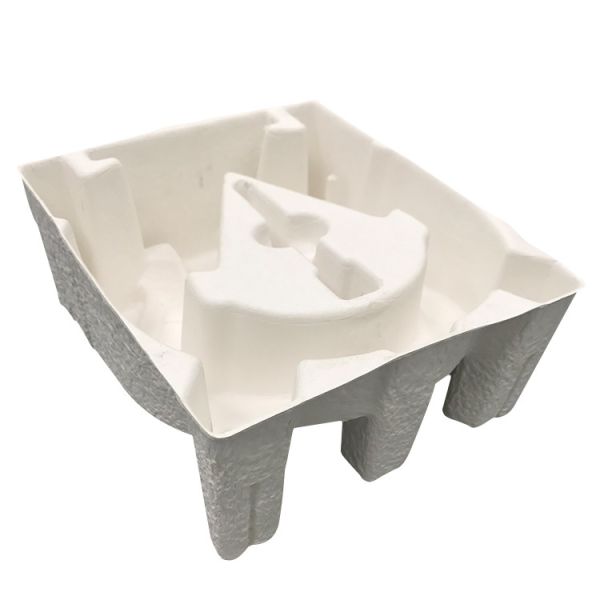 Biodegradable Compostable Recycled Paper Tray White Moulded Molded Pulp Packaging