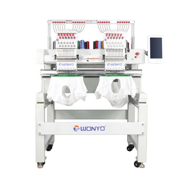 Maquina De Bordado Uniforme De Camiseta De Gorra Tubular De 2 Cabezas