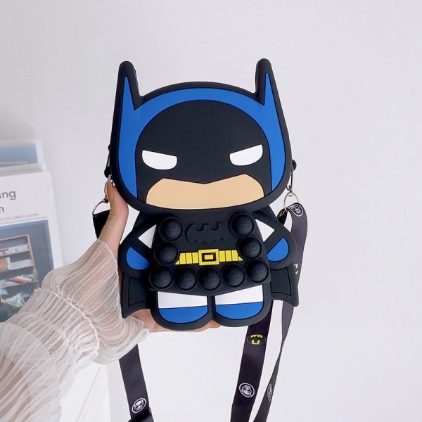 Superman Silicone Coin Bag For Pencils Crossbody Shoulder Bag For Boys Pop Purse Bag Christmas Birthday Gift Coin Wallet