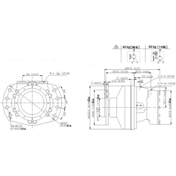 0-220 R/Min Low Speed High Torque Motor , Low Noise Eaton Hydraulic Drive Motors