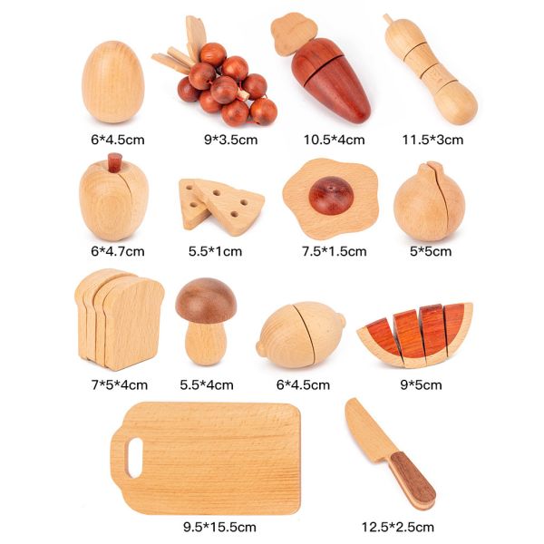 Children'S Log Wooden Kitchen Toy Set Simulation Mini Educational